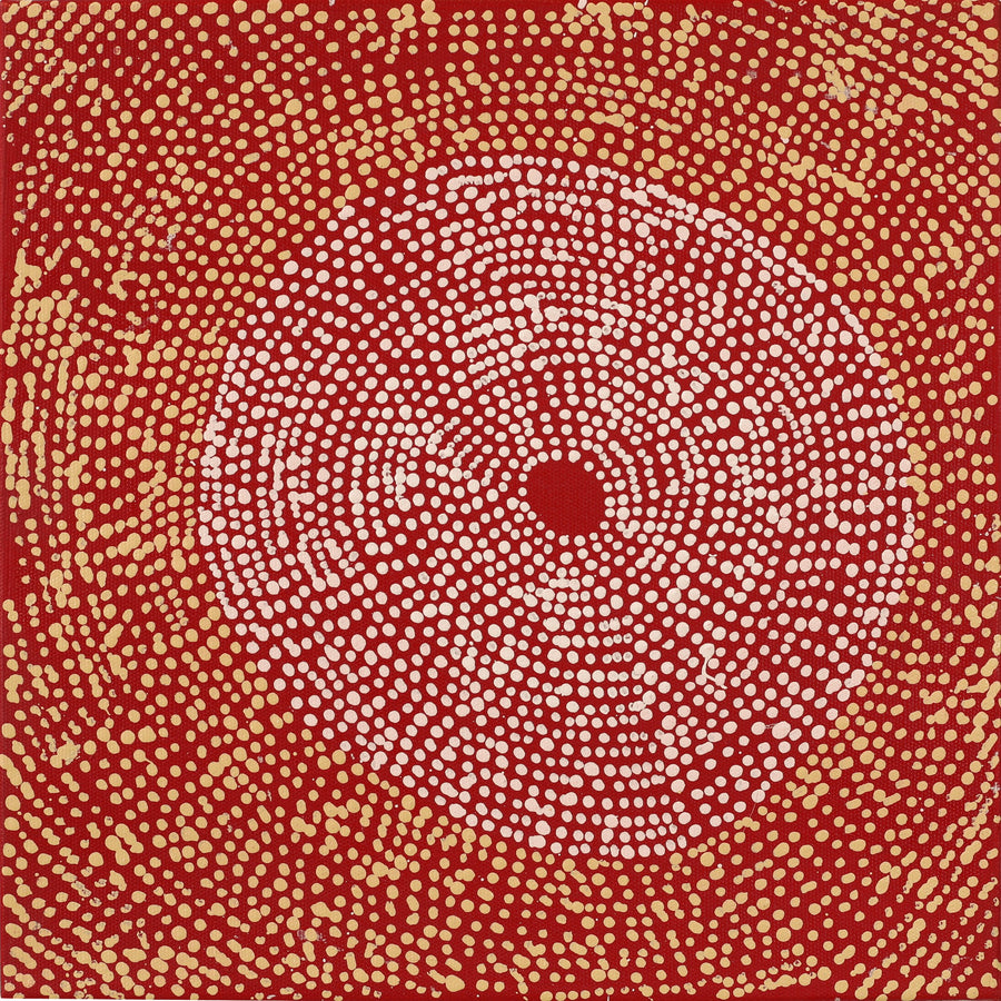 Aboriginal Artwork by Julie Nangala Robertson, Ngapa Jukurrpa (Water Dreaming) - Pirlinyarnu, 30x30cm