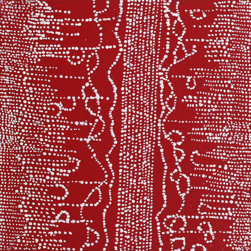 Aboriginal Artwork by Julie Nangala Robertson, Ngapa Jukurrpa (Water Dreaming) - Pirlinyarnu, 30x30cm