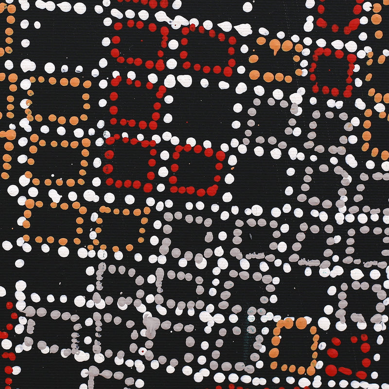 Aboriginal Artwork by Julie Nangala Robertson, Ngapa Jukurrpa (Water Dreaming) - Pirlinyarnu, 30x30cm