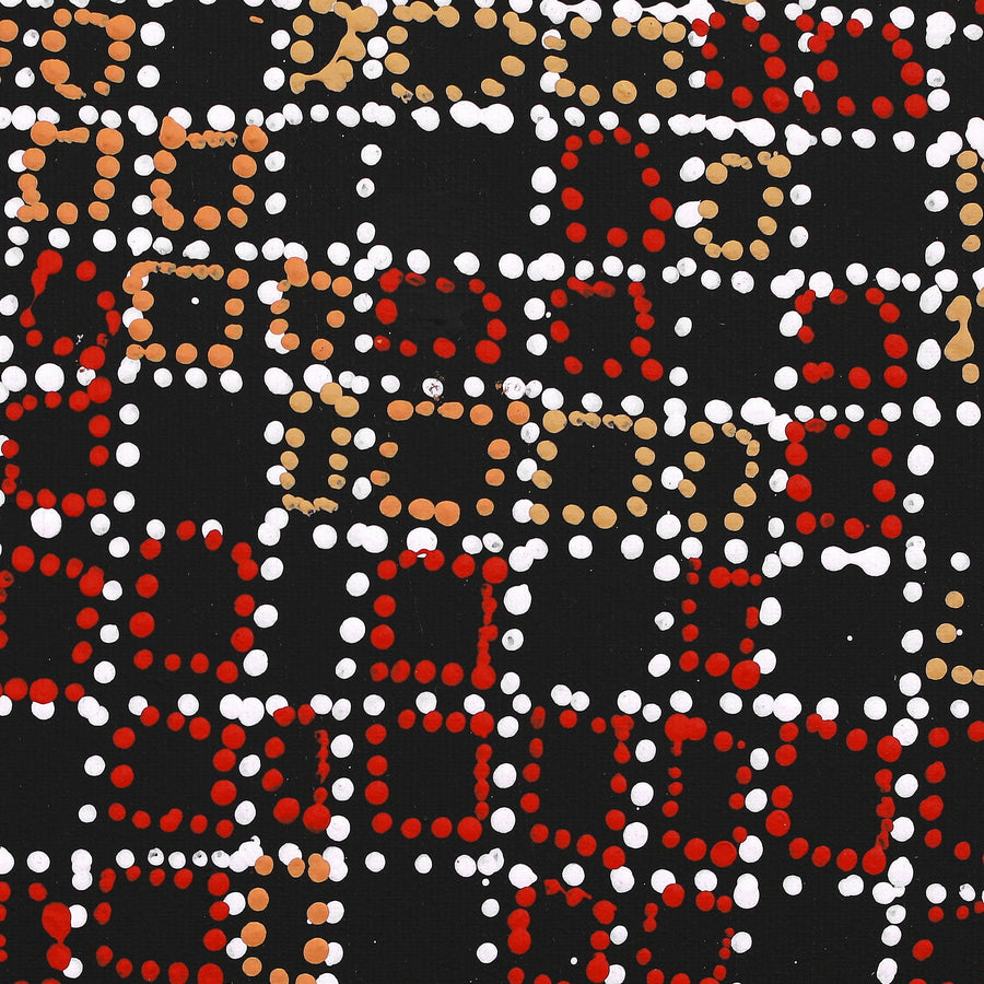 Aboriginal Artwork by Julie Nangala Robertson, Ngapa Jukurrpa (Water Dreaming) - Pirlinyarnu, 30x30cm