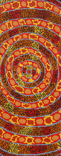 Aboriginal Artwork by Juliette Nakamarra Morris, Wanakiji Jukurrpa (Bush Tomato Dreaming), 76x30cm