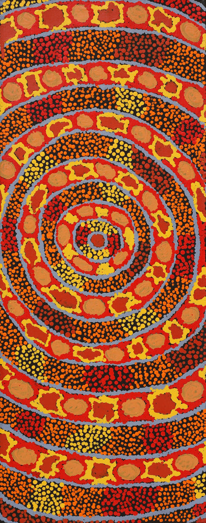 Aboriginal Artwork by Juliette Nakamarra Morris, Wanakiji Jukurrpa (Bush Tomato Dreaming), 76x30cm - ART ARK®