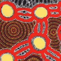 Aboriginal Artwork by Juliette Nakamarra Morris, Wanakiji Jukurrpa (Bush Tomato Dreaming), 91x76cm