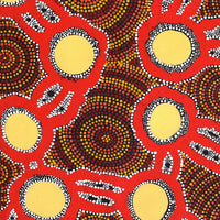Aboriginal Artwork by Juliette Nakamarra Morris, Wanakiji Jukurrpa (Bush Tomato Dreaming), 91x76cm