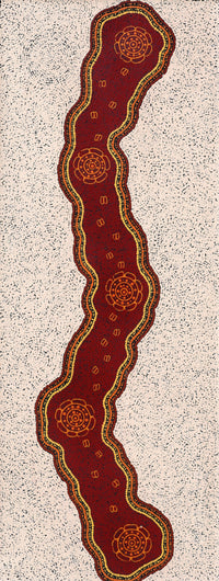 Aboriginal Artwork by Kara Napangardi Ross, Pamapardu Jukurrpa (Flying Ant Dreaming) - Warntungurru, 122x46cm