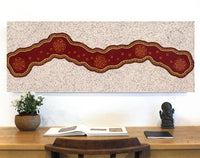 Aboriginal Artwork by Kara Napangardi Ross, Pamapardu Jukurrpa (Flying Ant Dreaming) - Warntungurru, 122x46cm