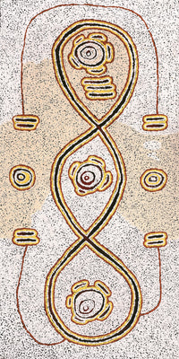 Aboriginal Artwork by Kara Napangardi Ross, Pamapardu Jukurrpa (Flying Ant Dreaming) - Warntungurru, 122x61cm