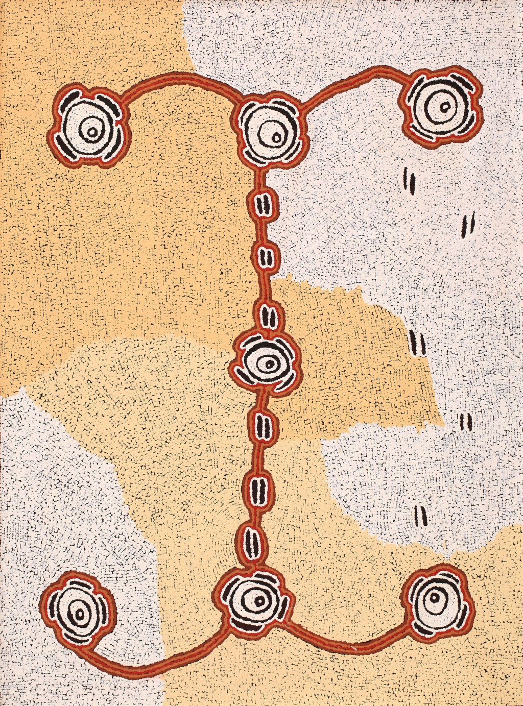 Aboriginal Artwork by Kara Napangardi Ross, Pamapardu Jukurrpa (Flying Ant Dreaming) - Warntungurru, 122x91cm