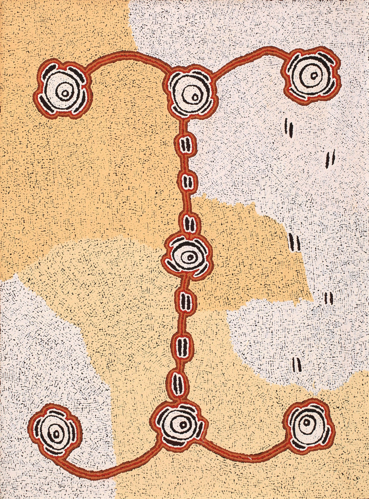 Aboriginal Artwork by Kara Napangardi Ross, Pamapardu Jukurrpa (Flying Ant Dreaming) - Warntungurru, 122x91cm - ART ARK®