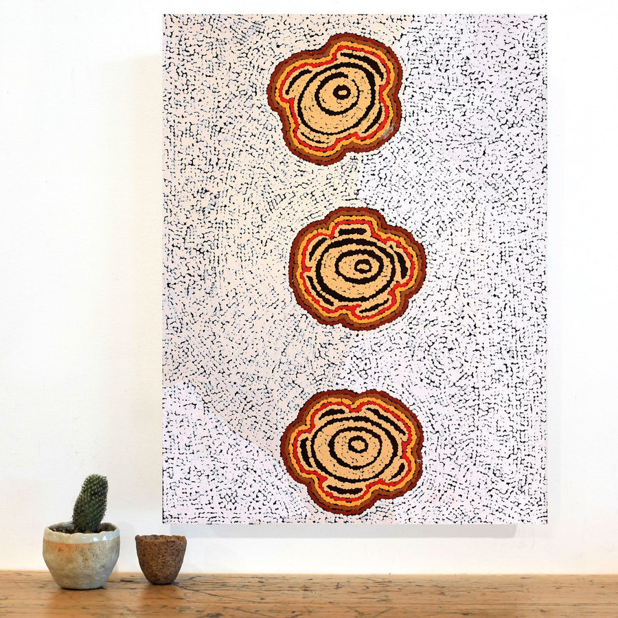 Aboriginal Artwork by Kara Napangardi Ross, Pamapardu Jukurrpa (Flying Ant Dreaming) - Warntungurru, 61x46cm