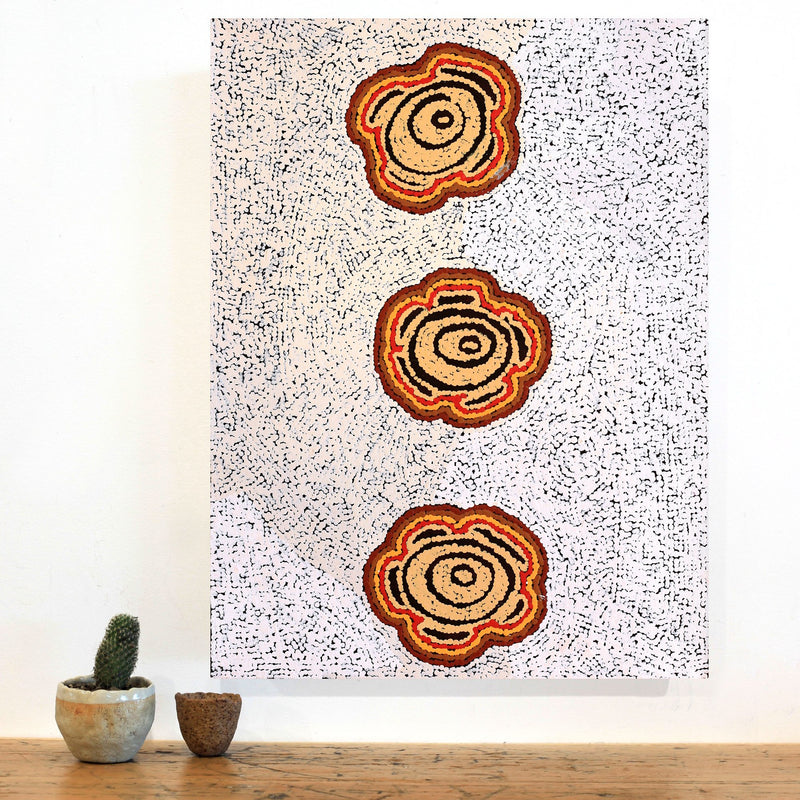 Aboriginal Artwork by Kara Napangardi Ross, Pamapardu Jukurrpa (Flying Ant Dreaming) - Warntungurru, 61x46cm