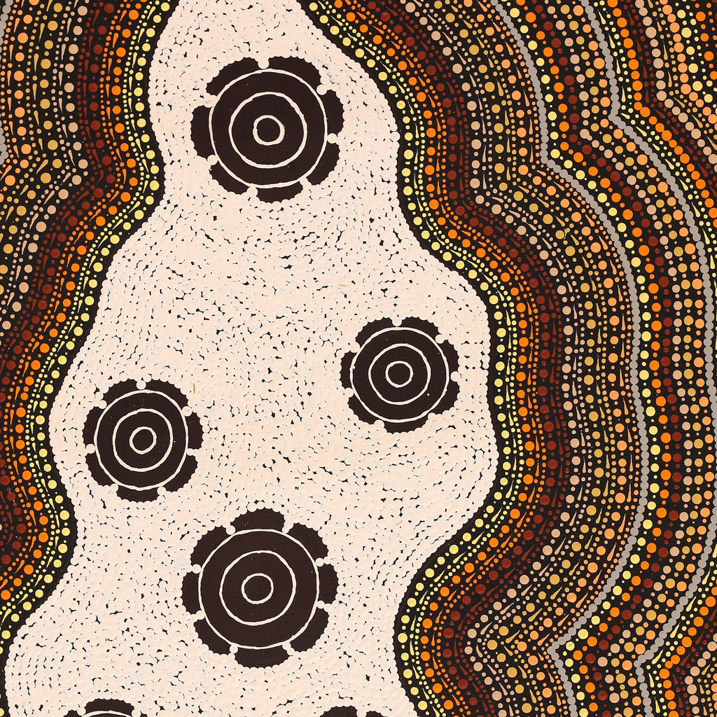 Aboriginal Artwork by Kara Napangardi Ross, Pamapardu Jukurrpa (Flying Ant Dreaming) - Warntungurru, 76x61cm