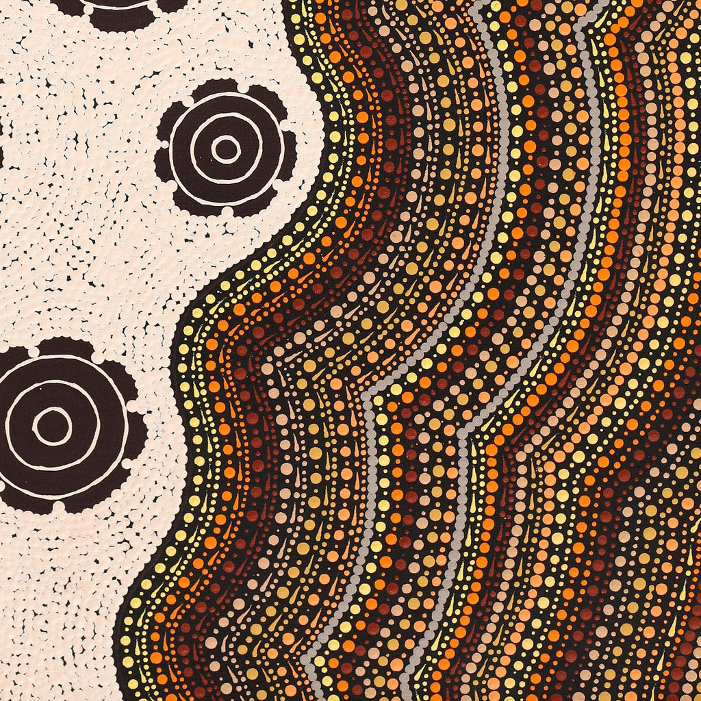 Aboriginal Art by Kara Napangardi Ross, Pamapardu Jukurrpa (Flying Ant Dreaming) - Warntungurru, 76x61cm - ART ARK®
