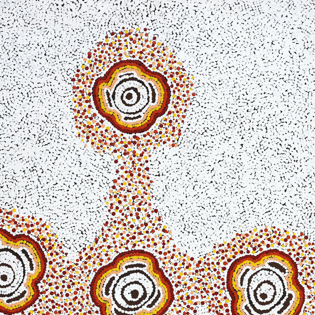 Aboriginal Art by Kara Napangardi Ross, Pamapardu Jukurrpa (Flying Ant Dreaming) - Warntungurru, 91x61cm - ART ARK®