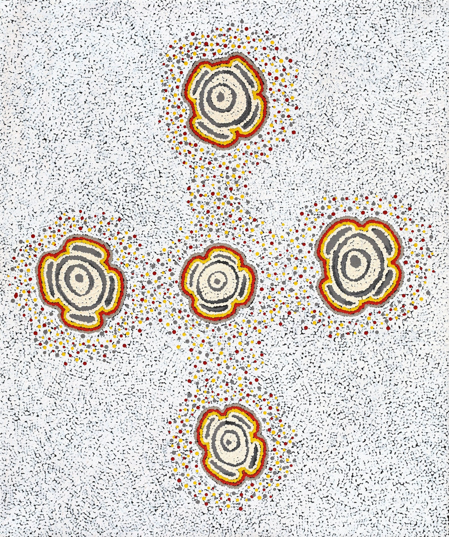 Aboriginal Artwork by Kara Napangardi Ross, Pamapardu Jukurrpa (Flying Ant Dreaming) - Warntungurru, 91x76cm