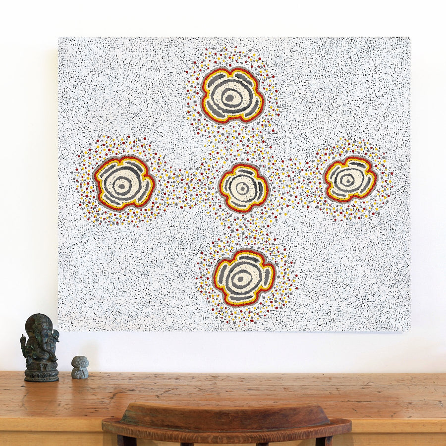 Aboriginal Artwork by Kara Napangardi Ross, Pamapardu Jukurrpa (Flying Ant Dreaming) - Warntungurru, 91x76cm