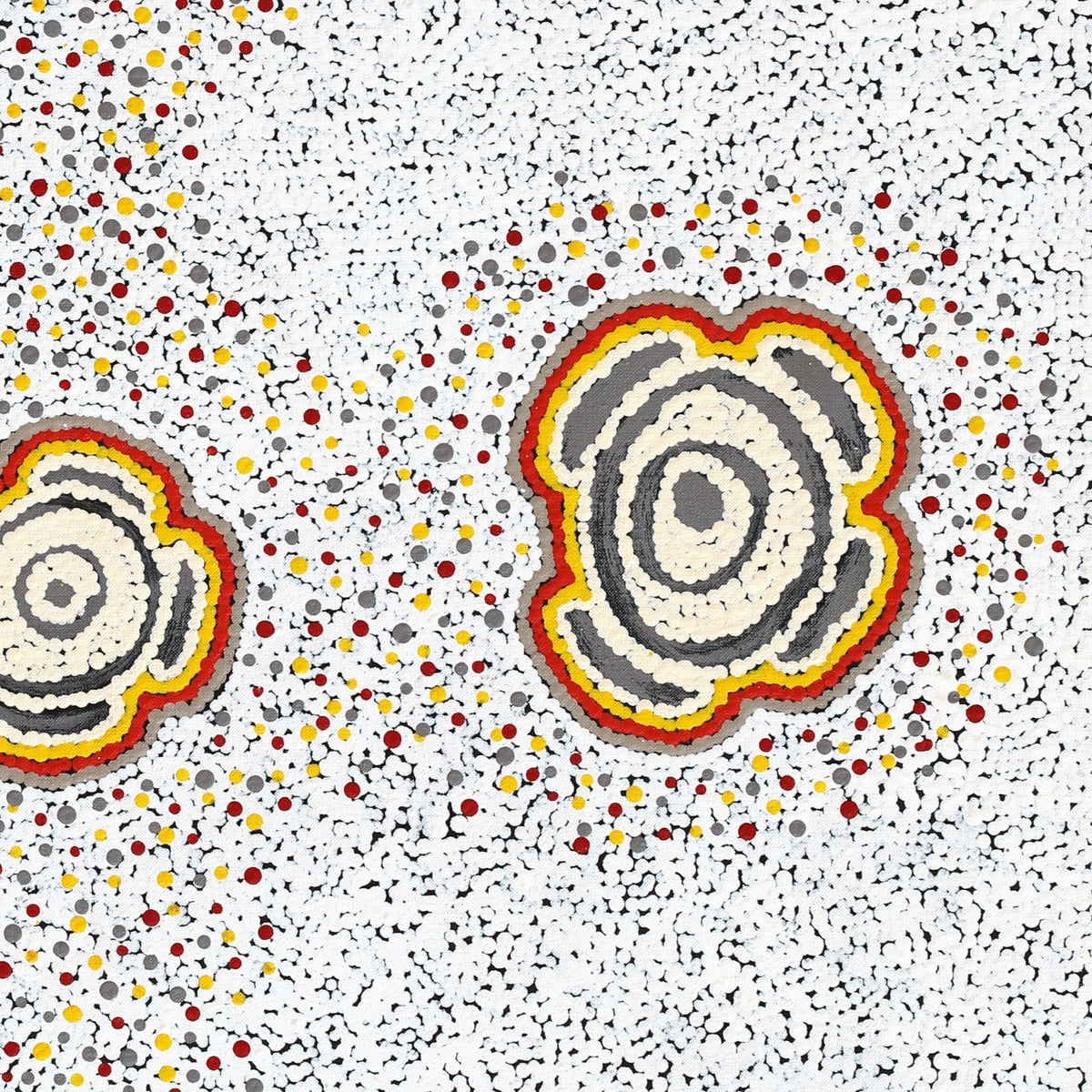 Aboriginal Art by Kara Napangardi Ross, Pamapardu Jukurrpa (Flying Ant Dreaming) - Warntungurru, 91x76cm - ART ARK®