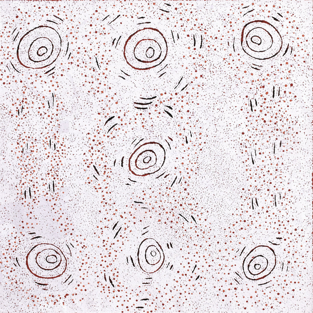 Aboriginal Artwork by Kara Napangardi Ross, Pamapardu Jukurrpa (Flying Ant Dreaming) - Warntungurru, 91x91cm