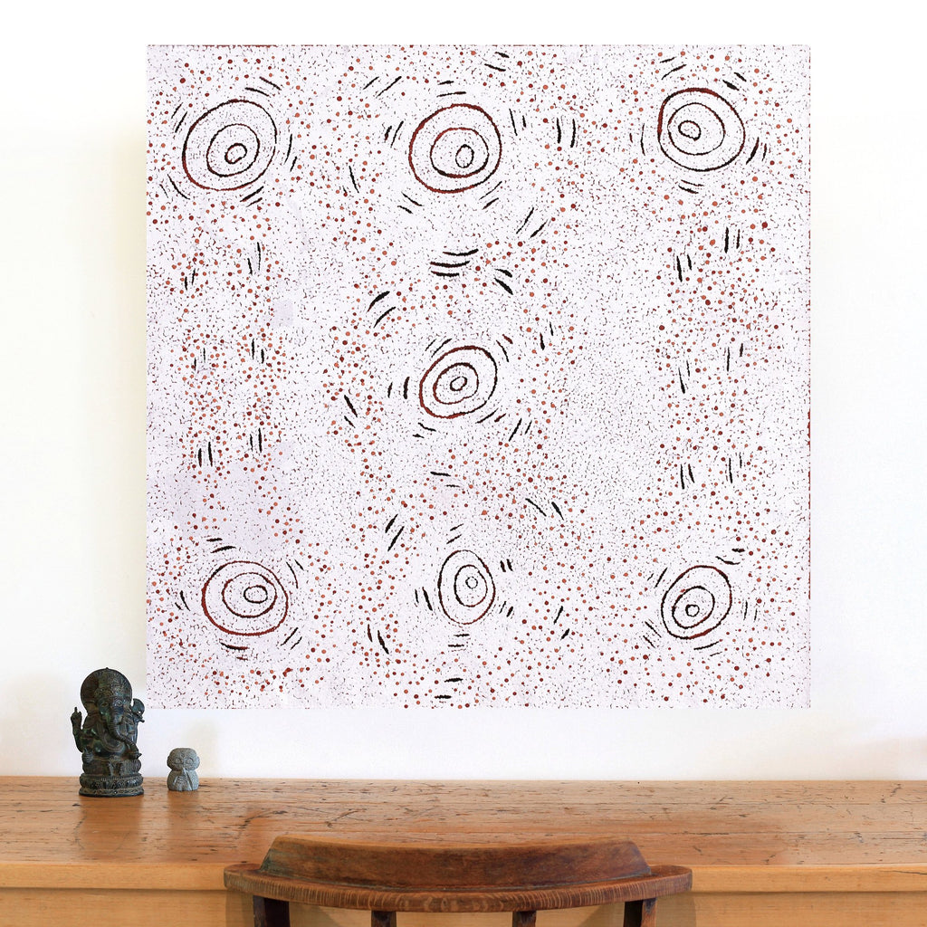 Aboriginal Artwork by Kara Napangardi Ross, Pamapardu Jukurrpa (Flying Ant Dreaming) - Warntungurru, 91x91cm