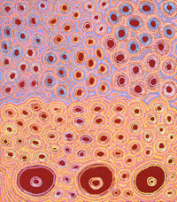 Aboriginal Artwork by Kelly Napangardi Michaels, Mina Mina Dreaming - Ngalyipi, 122x107cm