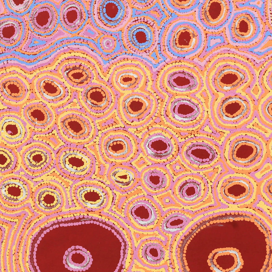 Aboriginal Artwork by Kelly Napangardi Michaels, Mina Mina Dreaming - Ngalyipi, 122x107cm