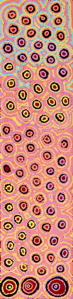 Aboriginal Artwork by Kelly Napangardi Michaels, Mina Mina Dreaming - Ngalyipi, 122x30cm