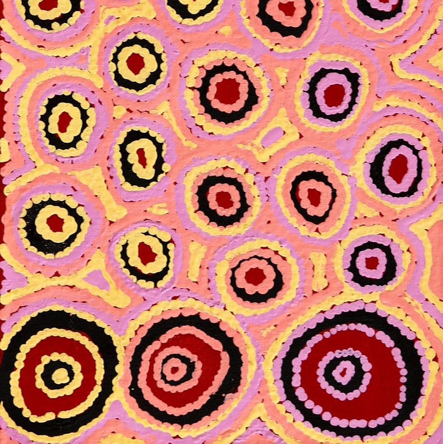 Aboriginal Artwork by Kelly Napangardi Michaels, Mina Mina Dreaming - Ngalyipi, 122x30cm