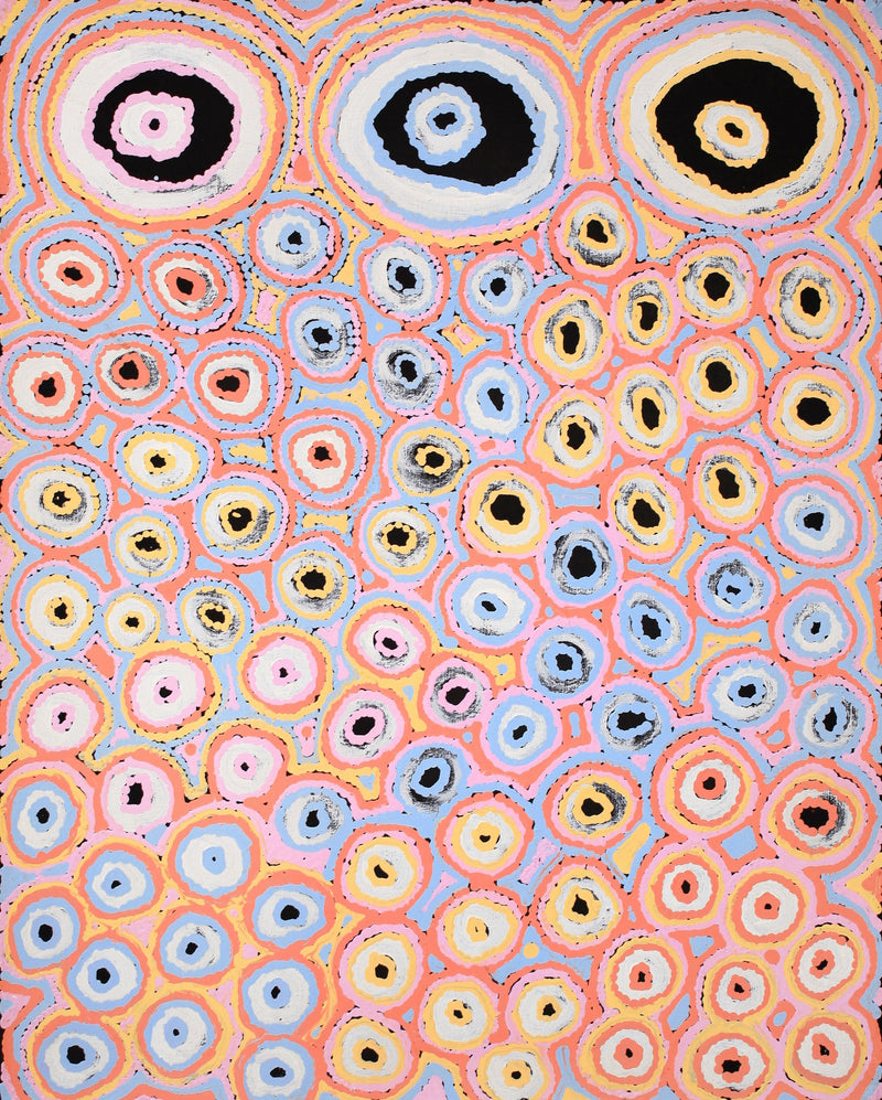Aboriginal Artwork by Kelly Napangardi Michaels, Mina Mina Dreaming - Ngalyipi, 76x61cm