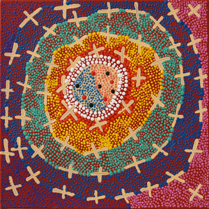 Aboriginal Artwork by Kershini Napaljarri Collins,  Ngatijirri Jukurrpa (Budgerigar Dreaming), 30x30cm - ART ARK®