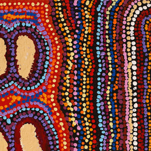 Aboriginal Art by Kieran Japangardi Michaels, Lappi Lappi Jukurrpa, 61x30cm - ART ARK®