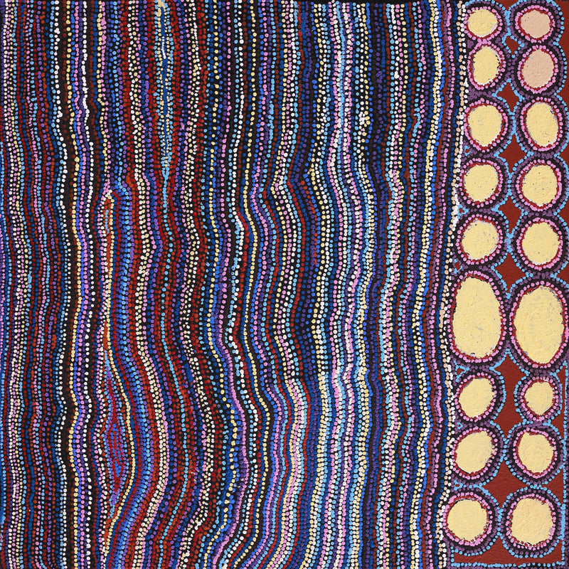 Aboriginal Artwork by Kieran Japangardi Michaels, Lappi Lappi Jukurrpa, 91x91cm