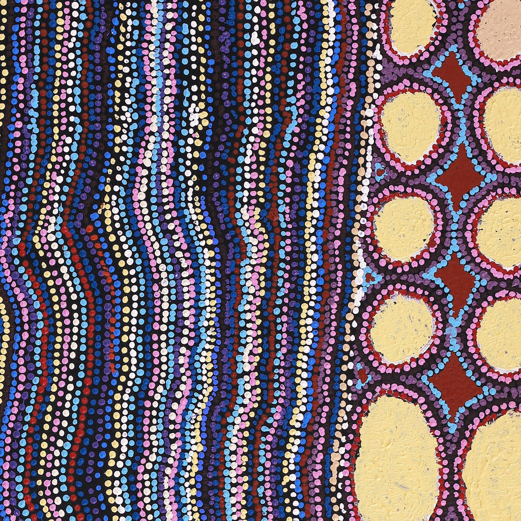 Aboriginal Artwork by Kieran Japangardi Michaels, Lappi Lappi Jukurrpa, 91x91cm