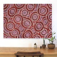 Aboriginal Artwork by Kirsty-Anne Napanangka Martin, Ngalyipi Jukurrpa (Snakevine Dreaming) - Mina Mina, 107x76cm