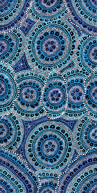 Aboriginal Artwork by Kirsty-Anne Napanangka Martin, Ngalyipi Jukurrpa (Snakevine Dreaming) - Mina Mina, 91x46cm