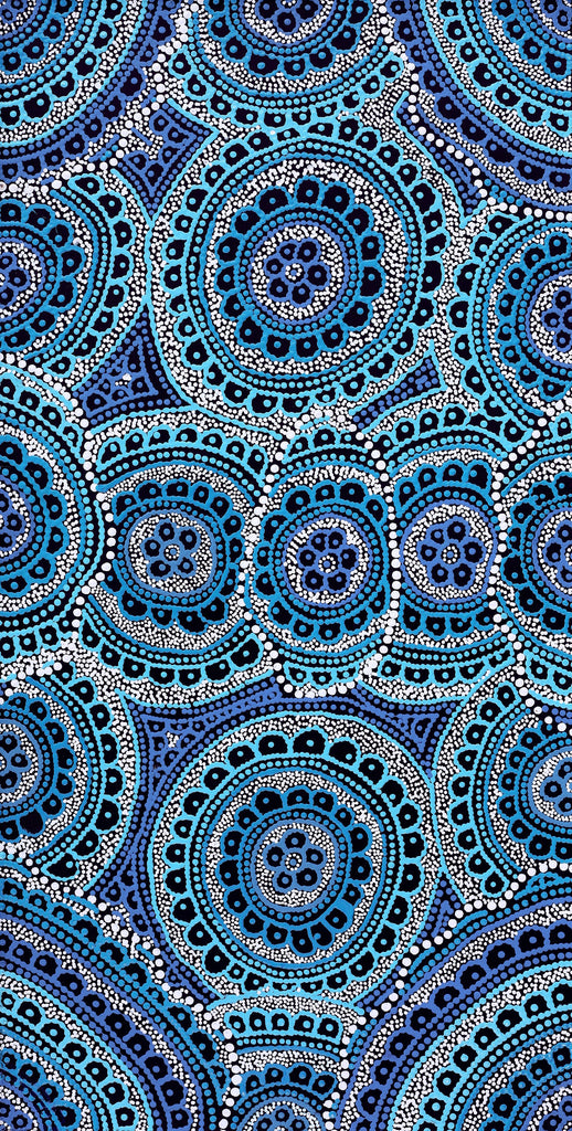 Aboriginal Artwork by Kirsty-Anne Napanangka Martin, Ngalyipi Jukurrpa (Snakevine Dreaming) - Mina Mina, 91x46cm - ART ARK®
