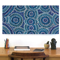 Aboriginal Artwork by Kirsty-Anne Napanangka Martin, Ngalyipi Jukurrpa (Snakevine Dreaming) - Mina Mina, 91x46cm