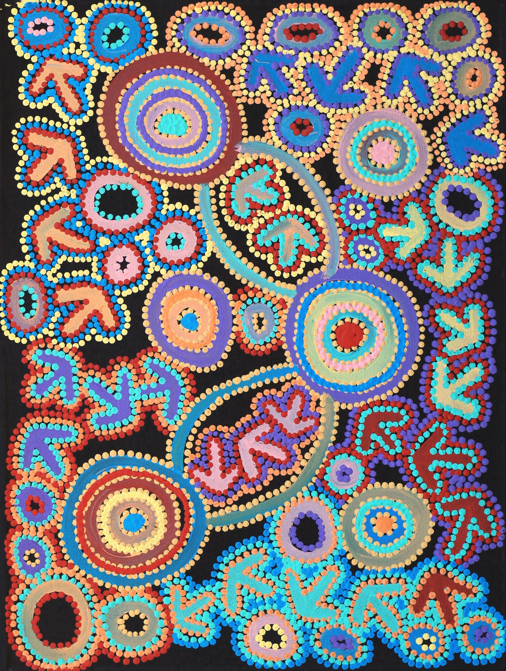 Aboriginal Artwork by Lee Nangala Gallagher, Yankirri Jukurrpa (Emu Dreaming) - Ngarlikurlangu, 61x46cm