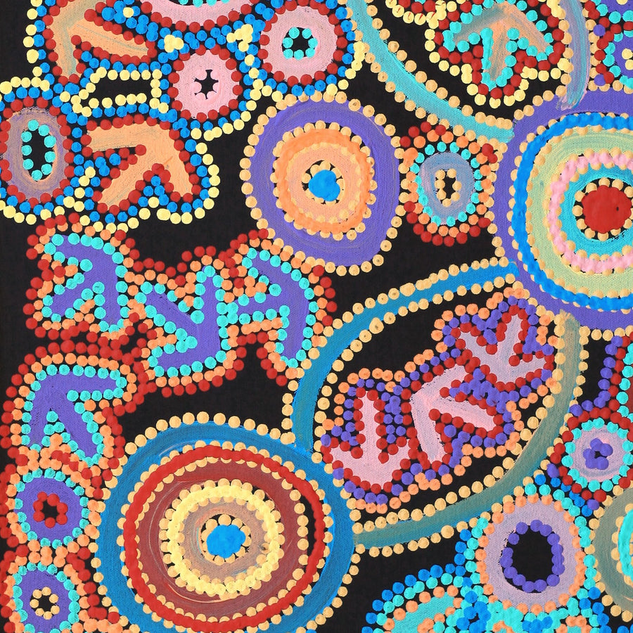 Aboriginal Artwork by Lee Nangala Gallagher, Yankirri Jukurrpa (Emu Dreaming) - Ngarlikurlangu, 61x46cm
