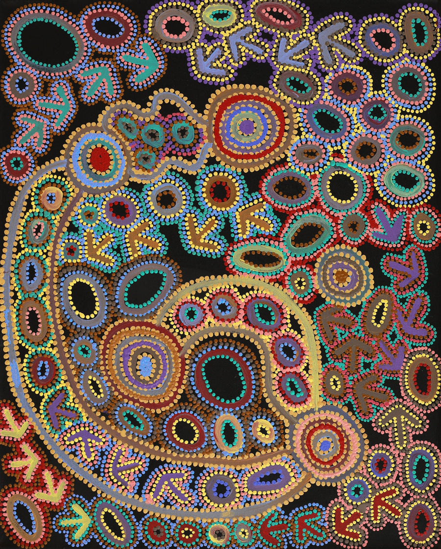 Aboriginal Artwork by Lee Nangala Gallagher, Yankirri Jukurrpa (Emu Dreaming) - Ngarlikurlangu, 76x61cm