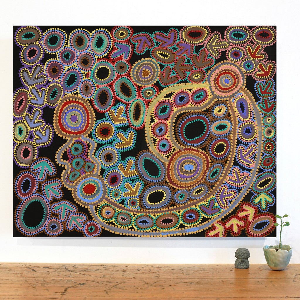 Aboriginal Artwork by Lee Nangala Gallagher, Yankirri Jukurrpa (Emu Dreaming) - Ngarlikurlangu, 76x61cm