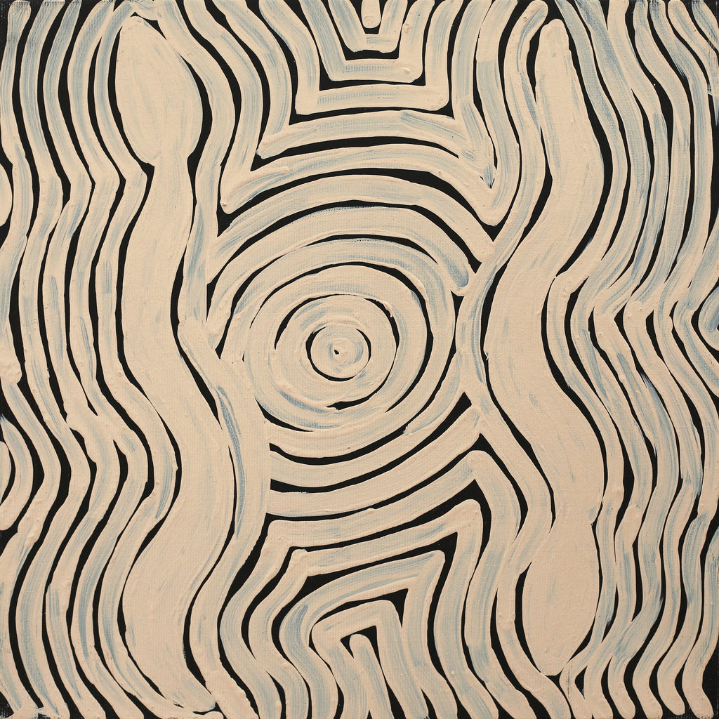 Aboriginal Artwork by Leston Japaljarri Spencer, Warna Jukurrpa (Snake Dreaming), 30x30cm - ART ARK®