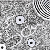 Aboriginal Artwork by Lindy Nangala Briscoe, Karnta Jukurrpa (Womens Dreaming), 46x46cm