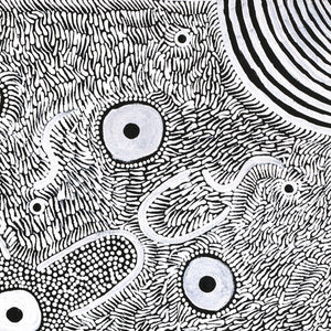 Aboriginal Art by Lindy Nangala Briscoe, Karnta Jukurrpa (Womens Dreaming), 46x46cm - ART ARK®