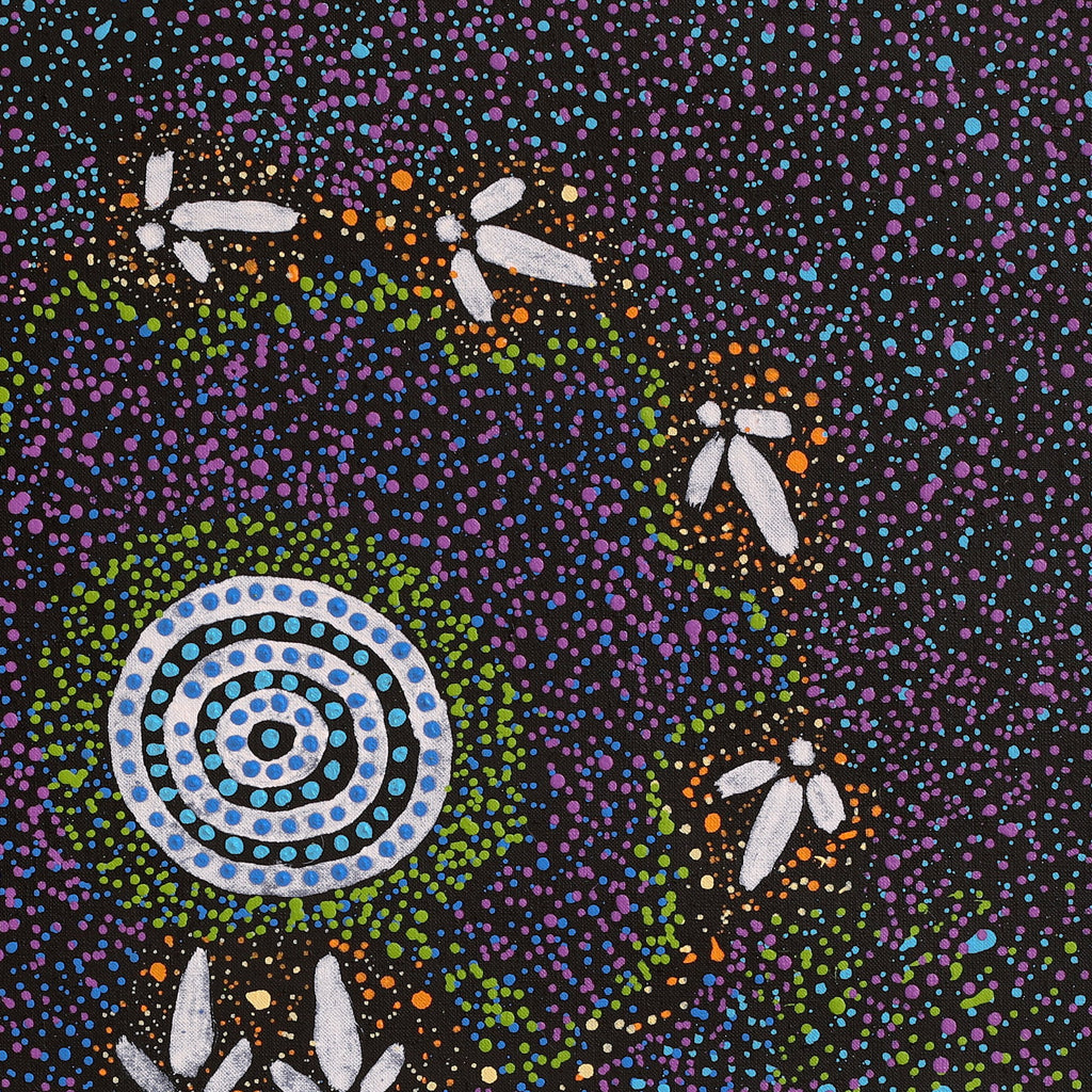 Aboriginal Artwork by Lloyd Jampijinpa Brown, Yankirri Jukurrpa (Emu Dreaming) - Ngarlikurlangu, 61x61cm