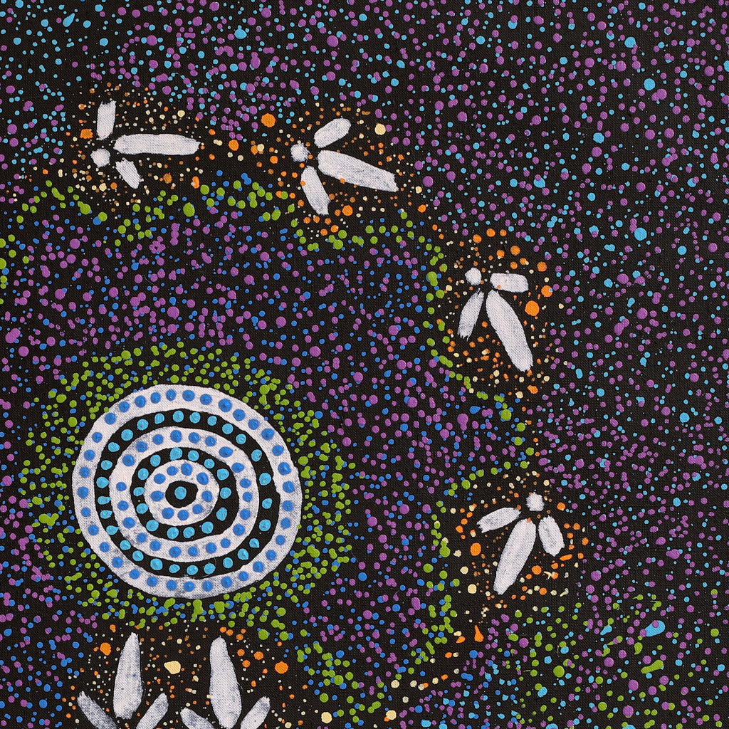 Aboriginal Artwork by Lloyd Jampijinpa Brown, Yankirri Jukurrpa (Emu Dreaming) - Ngarlikurlangu, 61x61cm - ART ARK®