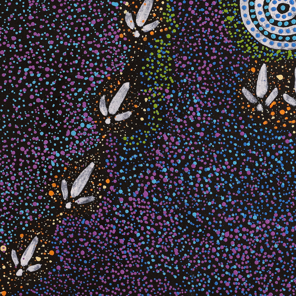 Aboriginal Artwork by Lloyd Jampijinpa Brown, Yankirri Jukurrpa (Emu Dreaming) - Ngarlikurlangu, 61x61cm