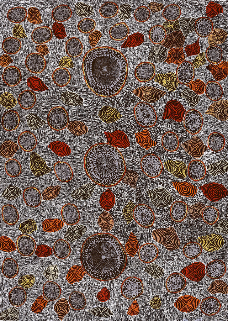 Aboriginal Artwork by Lola Nampijinpa Brown, Ngapa Jukurrpa - Mikanji, 107x76cm