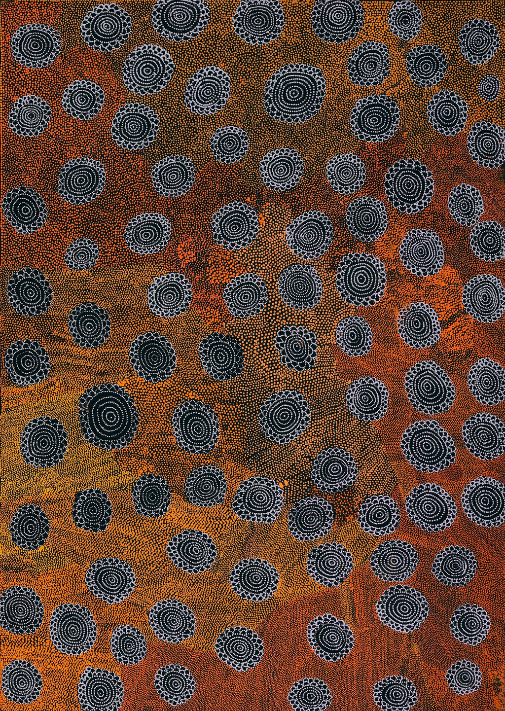 Aboriginal Artwork by Lola Nampijinpa Brown, Ngapa Jukurrpa - Mikanji, 107x76cm
