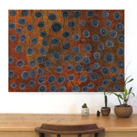 Aboriginal Artwork by Lola Nampijinpa Brown, Ngapa Jukurrpa - Mikanji, 107x76cm