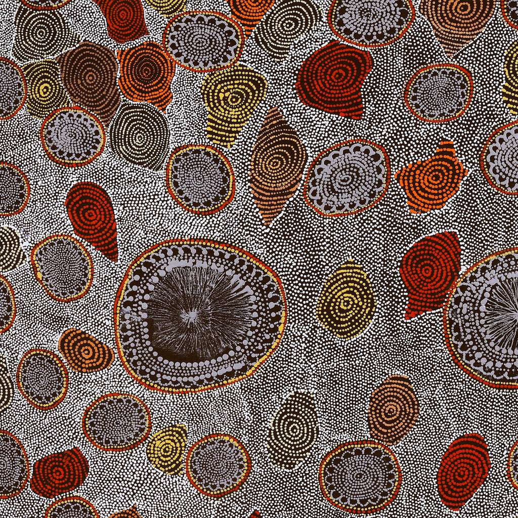 Aboriginal Artwork by Lola Nampijinpa Brown, Ngapa Jukurrpa - Mikanji, 107x76cm